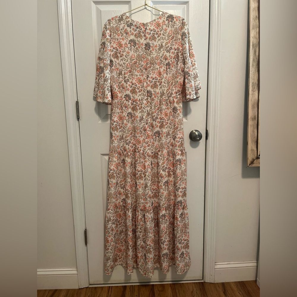 Tuckernuck The Ginger Floral Short Flutter Sleeves Maxi Dress NWOT - Picture 5 of 10